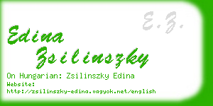 edina zsilinszky business card